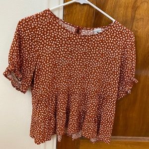 Women’s Size Small Paper Crane Floral Top